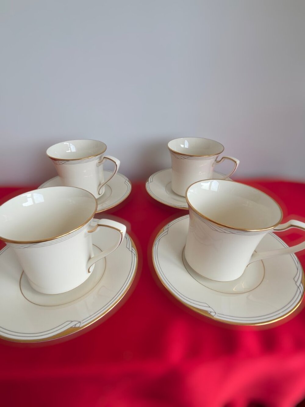 Vintage Noritake Golden Cove Cup & Saucer Set (4) - Japan 7719